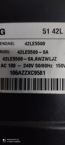 Placa Fonte Tv Lg 42le5500 3pcgc10008a-r (Usado)
