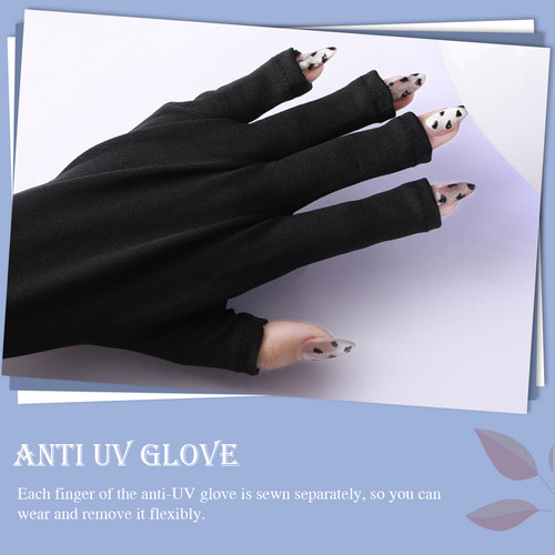 2 Pares De Prácticos Guantes Con Protección Uv Para Manicura
