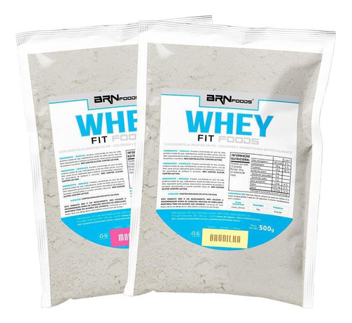 Kit 2x Whey Protein Fit Foods 500g - Brn Foods