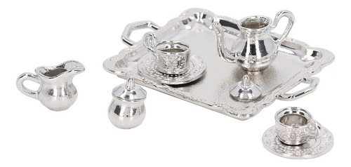 Miniatura Casa De Muñecas: Juego De Té De Aleación Y