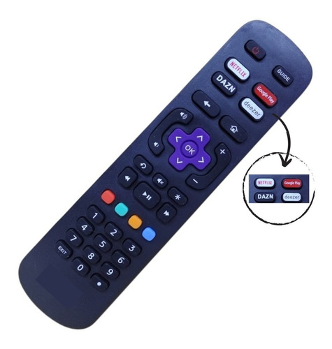 Controle Remoto Compatível Tv Semp Roku Smart