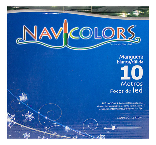 Serie Manguera Navideña Luz Led Cálida Y Blanca 10 Metros Luces Cálida/blanca