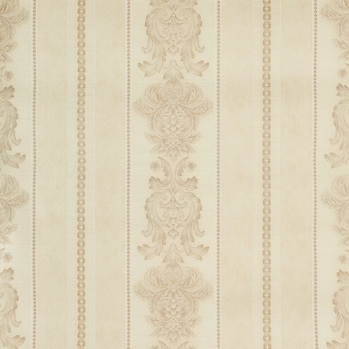 Imagem 2 de 4 de Papel De Parede Listrado Azul Claro Arabesco Dourado Glitter