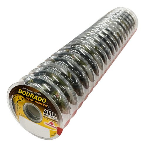 20pçs Linha Mono Dourado Top Force 0,25mm 10,6lbs 100m