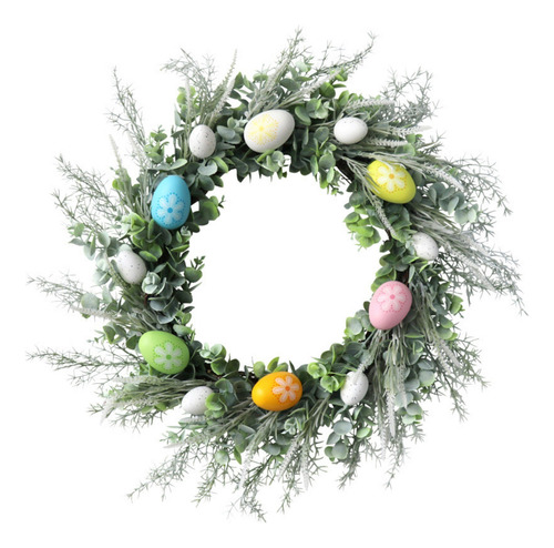Huevos De Pascua En Forma De U, Plantas Verdes, Guirnaldas,
