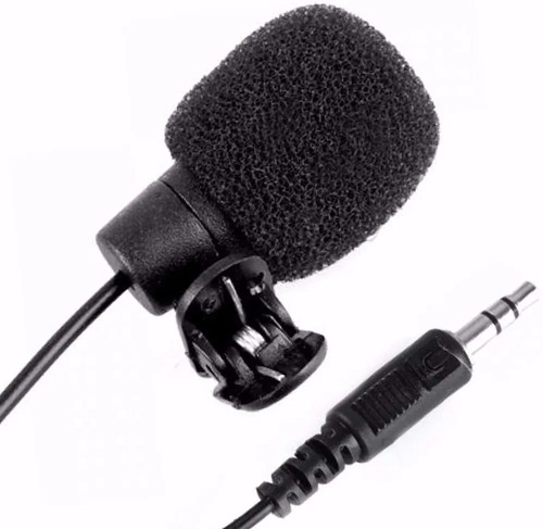 Microfone De Lapela Com Clipe Profissional 3.5 Aux St-777 Cor Preto