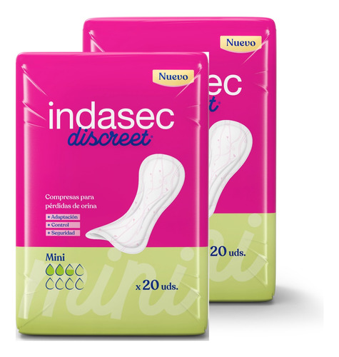 Indasec Discreet Mini Pack X 2 