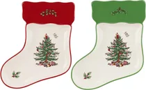 Comprar Spode Christmas Tree Stocking Dishes | Set De 2 Platos Ro...