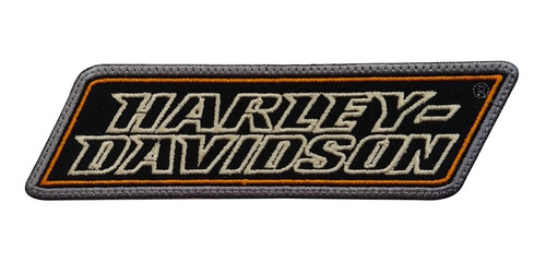 Parche Bordado Tarjetero Negro Harley Davidson Letras Harley