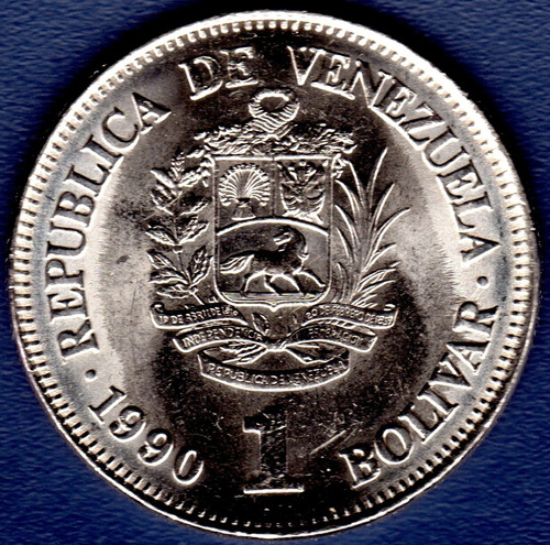 1 Bolívar Del Año 1990 Moneda De Venezuela Simón Bolívar 