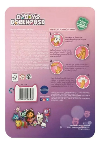 Imagen 2 de 4 de Catrrific Tattoos Gabbys Dollhouse Juego Set De Tatuajes