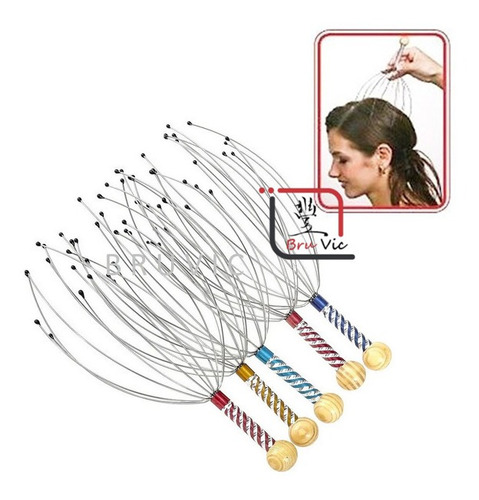 Par Piojitos Masajeador Cabeza Cuero Cabelludo Estres Acero