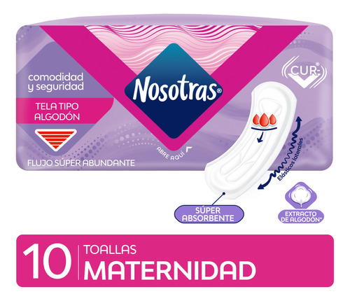 Toallitas Femeninas Nosotras Maternidad X10 Unidades