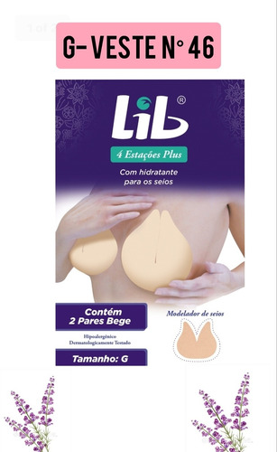 Sutiã Adesivo Lib 4 Estações G (veste N° 46) Com Hidratante