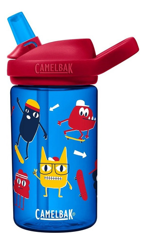 Termo Botella Infantil Con Popote Ligero Eddy 14oz Camelbak Color Azul/rojo Monstruos