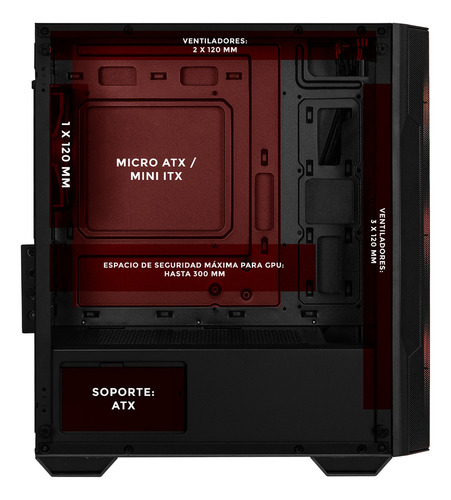 Gabinete Gamer Xtreme Pc Gaming Lucky Msi Edition Micro Torre Micro Atx 4 Fan Rgb Acrilico