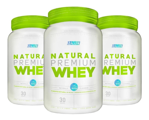 3 Natural Whey Protein 2l Star Nutrition 0 Colesterol Azucar