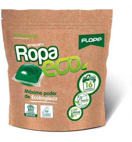 Imagen 1 de 2 de Detergente Flopp Ropa Eco Capsula