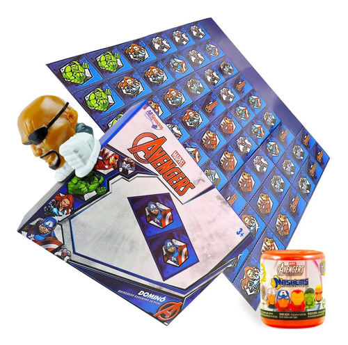 Boneco Mashems Nick Fury Vingadores + Dominó Cartonado