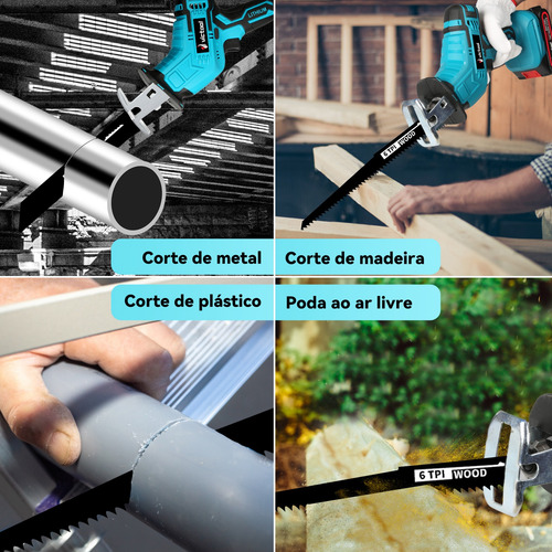 Victool Serrote Elétrico Recíproco Sem Fio Com 5 Lâminas