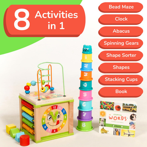Juguete Montessori De Madera Activity Cube Toyventive De 1 A