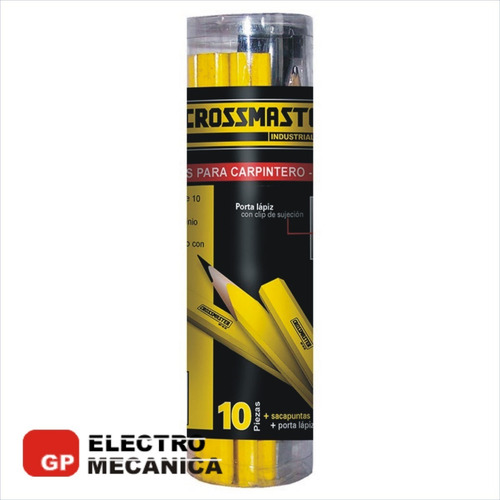 Imagen 2 de 8 de Lapiz Carpintero Crossmaster X10 Unidades Estuche Sacapuntas