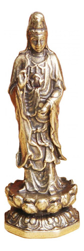 Mini Estatua De Guan Yin De Pie Sobre Loto, Decoración De
