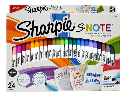 Sharpie S-note Crea Resalta Y Subraya X 24 Piezas I 2133101