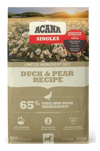 Duck and pear dog food deals