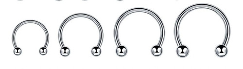 Piercing Circular Barbell Acero Quirurgico 316l 4und  1 C/u