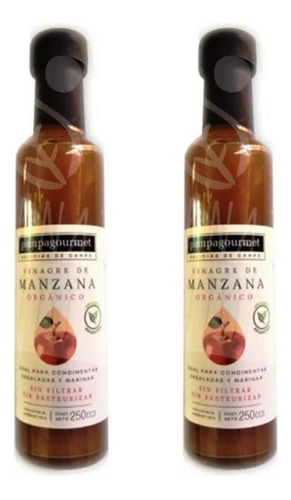 2 X Vinagre De Sidra De Manzana Pampa Gourmet 250cc - Dw