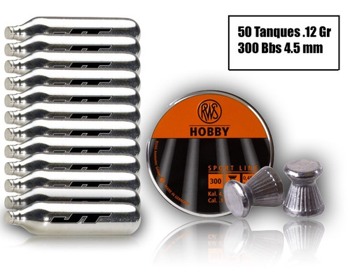 Hobby Paquete 50 Tanques Co2 Bbs 4.5mm Marcadora Jt Xtrm P