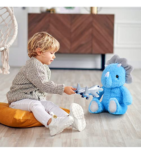 Peluche De Dinosaurio Azul Vanlinny, Peluche Suave De 9 PuLG