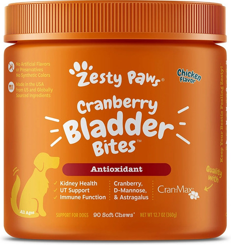 Zesty Paws Bladder Bites Vejiga Riñon Sabor Pollo