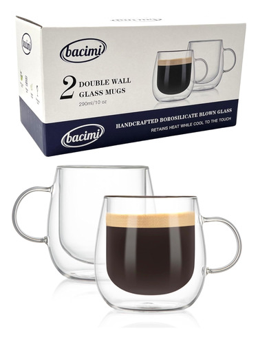 Bacimi® Tazas De Café Con Aislamiento De Doble Pared (juego 