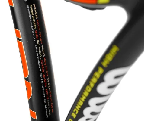Raqueta Tenis Wilson Burn 95 309 G Fibra Carbono Tennis Color Negro/naranja/amarillo Tamaño Del Grip 2 (4 1/4)