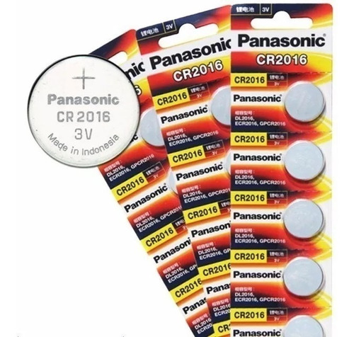 10 Cartelas Baterias Panasonic Cr2016 3v Relógio Placa Mãe
