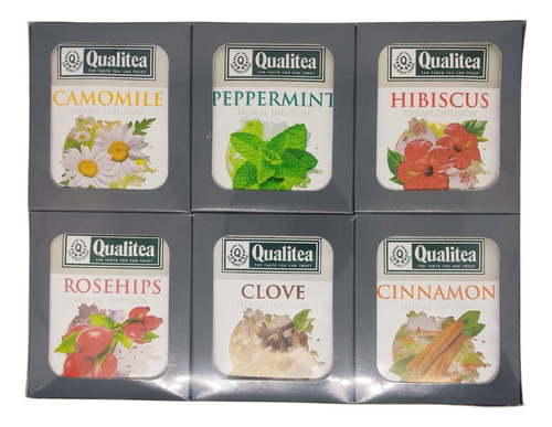 2 Pack Infusiones Hierbas 6 Variedades Qualitea. (120 Un)