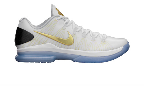 Zapatillas Nike Kd 5 Elite+ White Gold Urbano 585385-100   