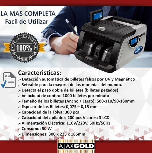 Contadora De Billetes Máquina Cuenta Dinero Falsos Detector