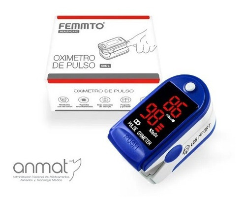 Imagen 3 de 6 de Oximetro De Pulso Femmto 50dl Anmat Garantía Full
