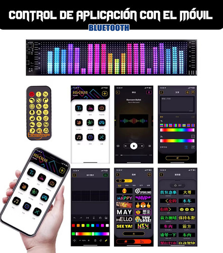 Letrero Led Matrix Flexible Rgb App Control Usb Auto 16x96 Eshopangie