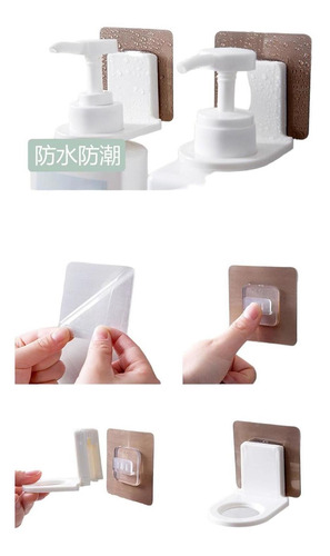 Imagen 10 de 10 de 6 Soporte Universal Botella Multiusos Adhesivo Shampoo Jabon