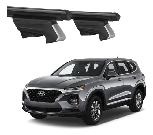 Barras De Techo Eqmax Beta Hyundai Santa Fe 2014-2020 Negro