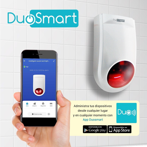 Imagen 4 de 6 de Sirena Inteligente Wifi Duosmart B20 App Duosmart