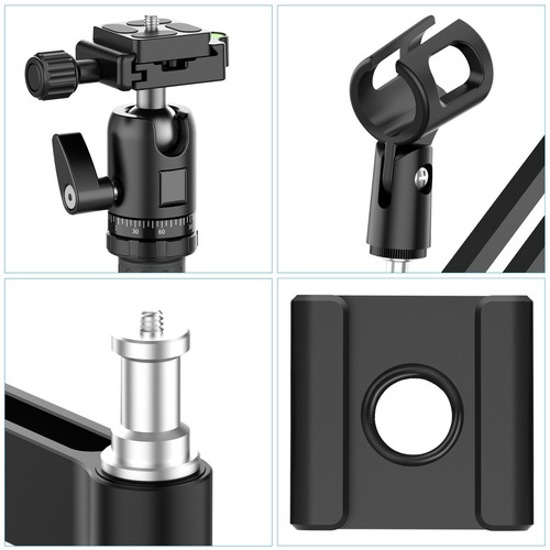 Imagen 5 de 10 de Soporte Streaming Mesa + 3 Brazos + Cabezal 360 + Accesorios