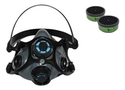 Respirador Media Cara Fumigar, Con 2 Filtros Infra 4c50021
