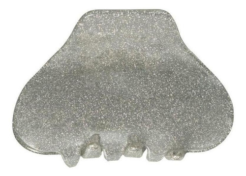 Prendedor Piranha De Cabelo Médio 6cm Shine Prata Brilhante