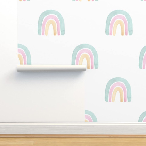 Para Despegar Diseño Arco Iris Rosa Pastel Acuarela Escala