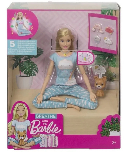 Barbie Medita Comigo Articulada Fashionista Loira Luz Som